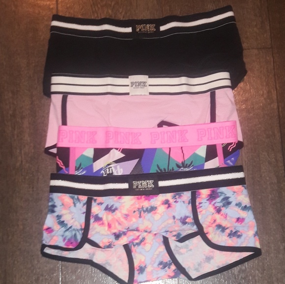 PINK Victoria's Secret Other - 4 Pair New VS Pink Logo Boyshorts Black S M L